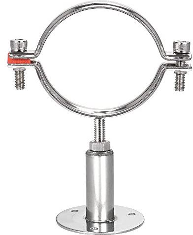 sourcing map Wall Mount Ceiling Mount Pipe Support, 304 Stainless Steel Adjustable Pipe Bracket Clamp for 85-89mm Pipe