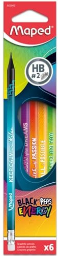 Maped Black Peps Energy Graphitstifte, 12 Stück