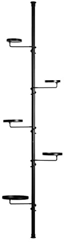 Rivanto® Teleskop-Pflanzen-Etagere Größe L, bis 301 cm, verzinkter Stahl, 5 Ablagen für Blumen & Dekoration