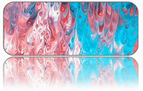 YENDOSTEEN Large Gaming Mouse Pad,Paint Drips Blue Mouse Pad with Stitched Edges