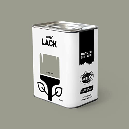 HORST Lack Salbei matt 1,5L - Wetterfester Möbel-Lack für Holz, Metall & Kunststoff - Hohe Deckkraft - Geruchsneutral- Spritz- & Tropffrei - Vegan - Grün