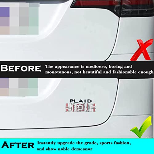 CKPEOR 3D-Plaid-Abzeichen-Aufkleber-Marke Auto-Emblem Plaid-Abzeichen-Dekor, kompatibel für Tesla Model 3 Y X S,Matte Black