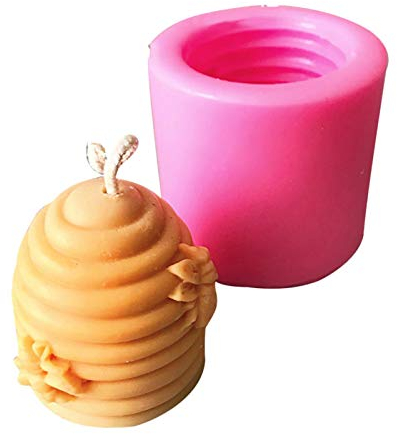Silikonform Kerze, 3D Honigwabe Biene Zylinder Kerzenform Silikon, Säulenkerzenformen Kerzen-Gießform, Wachsformen Für Seife Kerzen Silikon, Silikonformen Für Weihnachtsfeier Home Bar Dekoration