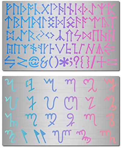 GORGECRAFT 2 Stile Metallsymbole Schablone Konstellationsschild Vorlage Wiederverwendbare Edelstahl Zeichenschablone Zum Malen Auf Holz Wand Leinwand Brandmalerei Gravur