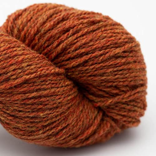 Biowolle zum Stricken und Häkeln | BC Garn Semilla Melange GOTS Wolle | 50 g Bio Wolle Strang | organic wool Streichgarn (12 rost)