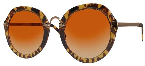 BEZLIT Damen Sonnenbrille Rundglas Designer Braun Leopard 30412