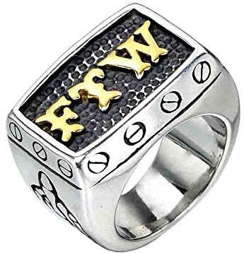 YAHOYA Trend Brief FTW Paar Ring Hip-Hop Cool Persönlichkeit Punk Paar Schmuck Schmuck Accessoires 3 Farben zur Auswahl