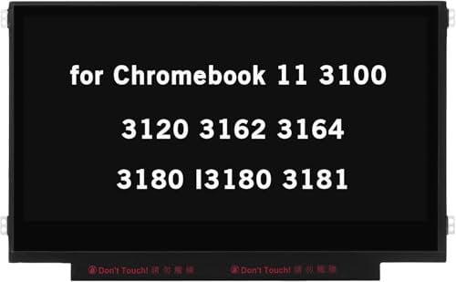 HOYRTDE 11.6 Screen Replacement for Dell ChromeBook 11 3100 3120 3162 3164 3180 I3180 3181 C3181 5190 P26T FGF20 0FGF20 HD 1366x768 30Pin LED LCD Display Screen Panel (Side Brackets Non Touch)