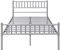 costoffs 4ft6 Double Metal Bed Frame, Slatted Iron Bed Base with Headboard and Footboard, Silver