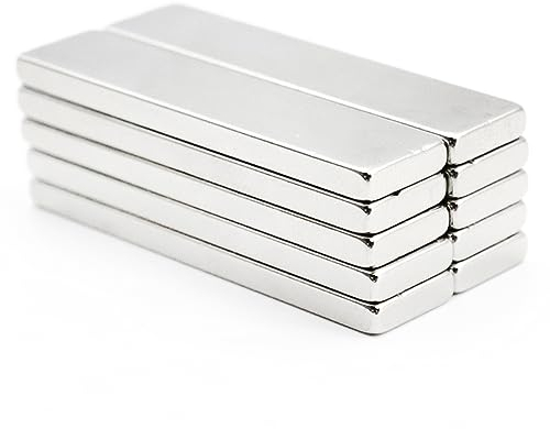 10 Stück Neodym Magnete Stark Rechteckig Magnete Silber Magnetleiste Seltenerdmagnete für Küchen Whiteboards Kühlschränke, 40x10x3mm