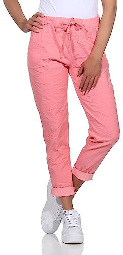 Damen Kordelzughose Sommerhose leichte Jeans (as3, Numeric, Numeric_46, Numeric_48, Regular, Regular, Koralle)
