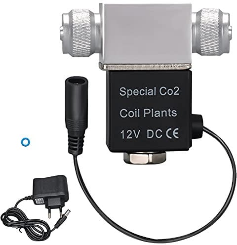 Karlak Magnetventil für Aquarium CO2-Systemregler DC 12V Ausgang Anschluss 4 * 6mm Rohr- oder Blasenzähler Doppelkopf Geräuschlose Niedertemperaturversion