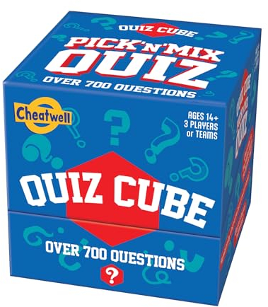 Cheatwell Games Quiz Cube Pick n Mix Quiz | Quizspiel mit 744 Fragen zu 10 verschiedenen Themen, blau
