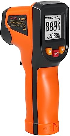 Irfora Thermomètre infrarouge numérique sans contact - 50 °C à 600 °C (-58 °F à 1112 °F) avec fonction d'émission - Thermomètre infrarouge pour l'industrie, la cuisine, l'automobile, ne convient pas