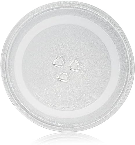 ADERTOS Plateau Tournant Micro Onde 27CM Verre Micro-Ondes Universel Plateau pour Micro-Ondes Assiette Micro Onde Plateau Tournant Universel en Verre avec 3 Fixations pour Divers Micro-Ondes