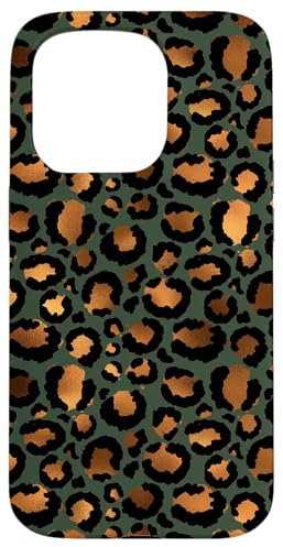 iPhone 15 Pro Elegant Green Leopard Print and Earthy Cheetah Print Pattern Case