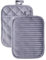 Kitchen Everyday Basic - Sottobicchiere resistente al calore, in morbido silicone resistente all'acqua, con tasca, set da 2 pezzi, 17,8 x 22,9 cm, grigio