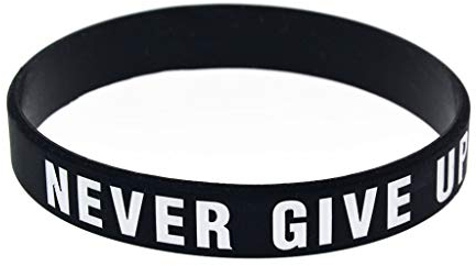 OralGos Motivierendes Silikon-Armband mit Aufschrift Never Give Up, inspirierendes Armband, Kieselgel