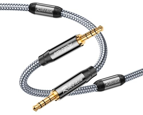 Aux Cable 3.5 Jack to 3.5 Jack Cable, 3.5mm Audio Cable-HiFi Stereo, 4-Pin Supports Microphone for Headset (CTIA), Mobile Phone, Speaker, Car Radio, MP3 Player (2m - 4 Pin)