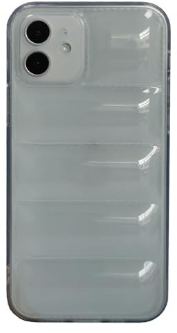 SNZ Case for iPhone 12, Puffer Jacket Design Soft Slim TPU Protective Cover withCamera Protection,Durable Phone Case, [Anti-yellowing] Shockproof Flexible iPhone 12 Case (Clear) ﻿