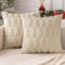 MIULEE Weihnachten Kissenbezug Weihnachtstag 2er Set Kurz Wolle und Samt Kissenbezüge Deko Luxuriöses Winter Zierkissenbezug für Sofa Schlafzimmer Wohnzimmer, Weihnachtsbäume Muster, Beige, 45x45cm