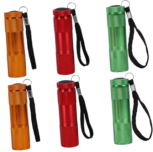 WOONEKY Kleine LED Taschenlampen Leichte und Verschleißfeste 6 Stück-pack aus Aluminiumlegierung Camping Wandertaschenlampen für Outdoor und Notfälle