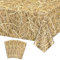 PTECDROTS 4 Stück Stroh-Tischdecke, rechteckig, wasserdicht, Bauernhof-Tischdecke, Heustapel für Bauernhof-Party-Dekorationen, Cowboy-Western-Mottoparty-Zubehör, 130 x 220 cm
