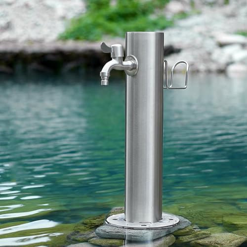 GMBAYUE Fontaine Exterieure de Jardin, Colonne d'eau de Jardin Anti-Gel en Hiver, Robinet d'eau à Montage Au Sol, Idéal pour Une Utilisation en Extérieur et Les Besoins de Jardinage(86x13cm(34x5in))
