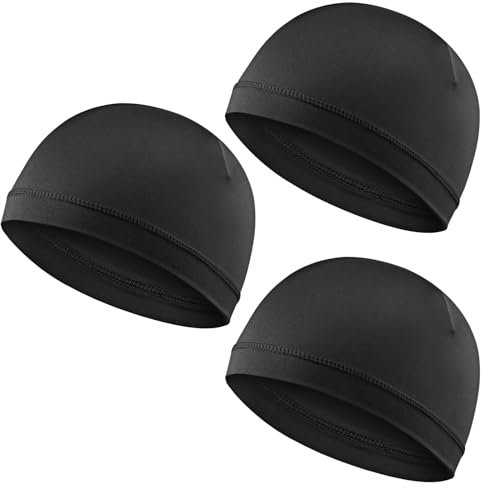 WY LIGHTING LEVEL 3 Stück Radmütze Schnelltrocknende Fahrradkappe Atmungsaktiv Sommer Laufmütze Kopfbedeckung Cap Helmfutter Helm Liner für Männer Frauen Fahrradfahren Radfahren Jogging