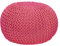 Amago home Premium XXL Sitzhocker Pouf ø 55cm Strickpouf Indoor u. Outdoor - pflegeleicht & nachhaltig Farbe pink - Rosebloom