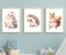 Din A4 Kunstdruck 3er Set ohne Rahmen - Süße Waldtiere - Igel Eichhörnchen Eule - Kinderzimmer Babyzimmer Nursery Baby - Druck Poster Bild