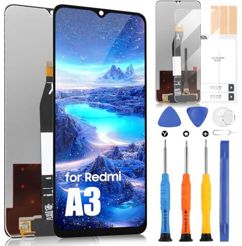 Pantalla LCD para Xiaomi Redmi A3 Pantalla para Redmi A3 23129RN51X LCD Display Touch Screen Assembly con kit de reparación (6,71, negro sin marco)