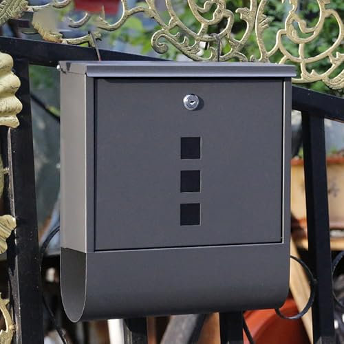 YKHAUPD Briefkasten, Zeitungsbox, Vorschlagsbox, Briefkasten mit Zeitungsschlitz, Wetterfest, Großes Fassungsvermögen, für den Außenbereich Geeignet, Schwarz