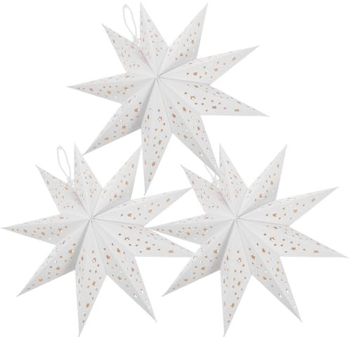 INOOMP 3stücke Weihnachts-papierlaternen Lampenschirme Dekorative Stern-dekoration Für Fenster Hochzeiten Und Partys Geeignet Für Festliche Anlässe Eine Warme