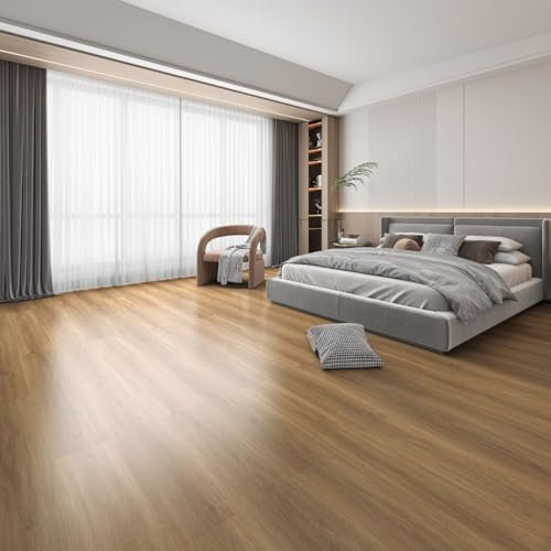 Laminate Flooring Planks Floorboard Planks Waterproof Solid Planks for Living Rooms, Kitchens, Bedrooms, Size- 122 X 20cm Thickness - Pack of 6 (Oak)