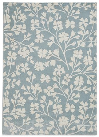 Think Rugs Catherine Lansfield Grace Floral Rug, Blue