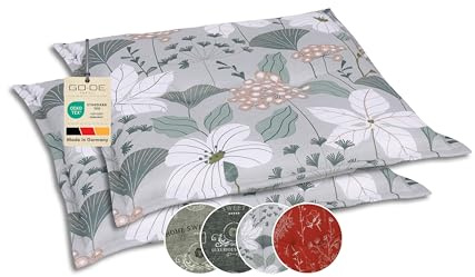 GO-DE Textil Bequeme und attraktive Polsterauflagen für Gartenhocker (2er-Set, Ginkgoblatt grün, Hockerauflage)