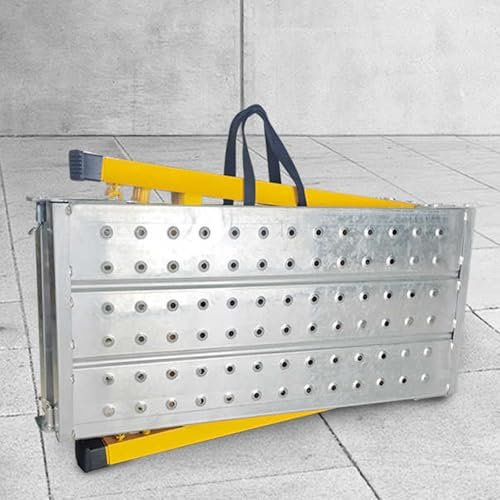 CHZDPP Folding Scaffolding, Adjustable Height Little Giant Work Platform for Step Ladder Stairs, Metal Ladder Platform for Washing/Detailing/Painting Walls(Small)