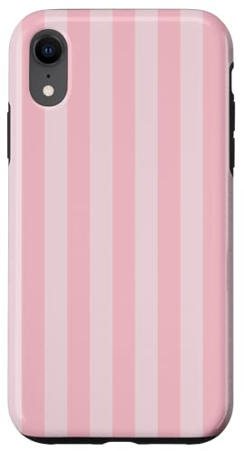 Pink Striped Cute Girly Aesthetic Girl Preppy Stripes Case for iPhone XR