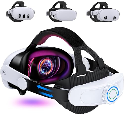 VR Head Strap Compatible With Quest 3S/Quest 3/Quest 2,Adjustable Elite Strap Replacement VR Headset Accessories Head Strap, Lightweight VR Headset Strap Enhanced Support&Comfort&Reduce Pressure