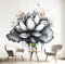 ANALTIRCE 3D Papier Peint Panoramique Simple Fleurs Blanc 300×210cm Non-Tissées Mural, Style Chinois Lotus XXL Grandes Murales Poster pour Salon, Adulte Chambre d'enfants, Étude Décoration
