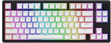 HATOR Skyfall 80 MAG Ultra 8K Magnetische Gaming-Tastatur mit Rapid-Trigger, Magnetic Switches, Snap Key, Hall-Effekt, 8000Hz, USB-C/Kabel, Schwarz/Weiß, US Layout, NO German, NO French Layout