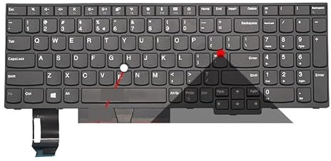 QFFOZSW Spanisch-russische Tastatur für T480S E480 E490 T490 L480 L490 P43S E485 E495 R480 R490 S2 3. Generation L380 L390 Einfach auszutauschen(US Black Hole)