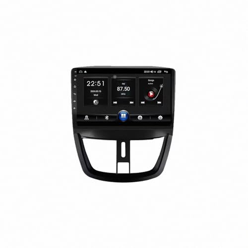 Radio de Coche 2 DIN con Carplay ＆ Android Auto para Peugeot 207 CC 207CC 2006-2015 Multimedia Monitor, Bluetooth, WiFi, GPS, Camara Marcha Atras, Radio, 4 Nuclear 1G+16G