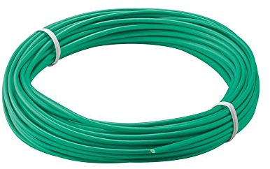 goobay 55042 Kupferlitze isoliert, 1 adrig, mehrdrahtig (18 x 0,1mm) / einadrig Kupferkabel / elektrischer Leiter im Modellbau und Elektrotechnik / PVC isoliert / Grün / 10m
