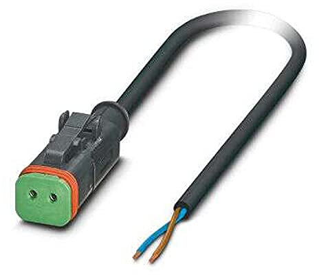 PHOENIX CONTACT SAC-2P-3.0-PUR/DTFS-1L-S Sensor/Aktor Kabel, 2-Polig, 3m Kabellänge, 60.700g, Schwarz/Grau