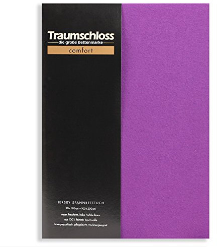 Traumschloss Spannbetttuch »Comfort« 100% Baumwolle | Edel-Jersey | bügelfrei | violett | 180-200x200cm