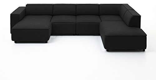 Atlantic Home Collection Wohnlandschaft/Ecksofa Bulky, Récamière rechts, 195 x 324 x 70 cm, anthrazit