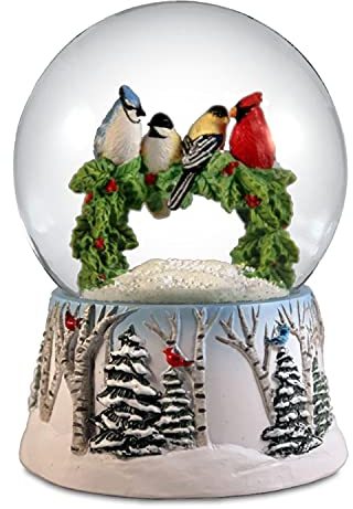 San Francisco Spieluhr mit mehreren Vögeln auf Kranz, Wasserkugel