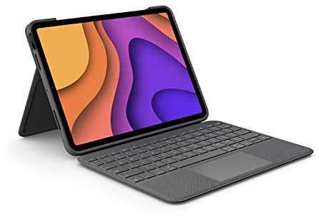 Logitech Folio Touch iPad Hülle Tastatur für iPad Air 4. Gen 5. Gen 2020, 2022, Spanisches QWERTY-Layout - Grau